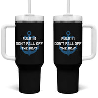 Funny Cruise Tumbler With Handle Rule #1 Dont Fall Off The Boat - Wonder Print Shop