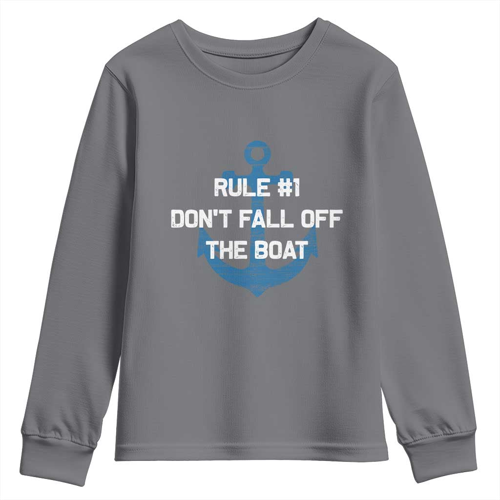Funny Cruise Youth Sweatshirt Rule #1 Dont Fall Off The Boat - Wonder Print Shop