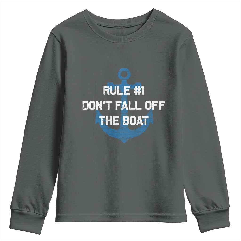 Funny Cruise Youth Sweatshirt Rule #1 Dont Fall Off The Boat - Wonder Print Shop
