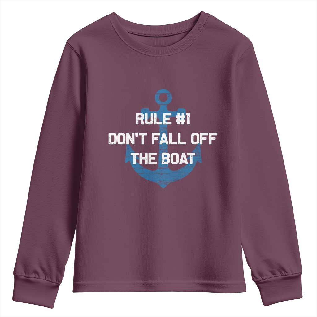 Funny Cruise Youth Sweatshirt Rule #1 Dont Fall Off The Boat - Wonder Print Shop