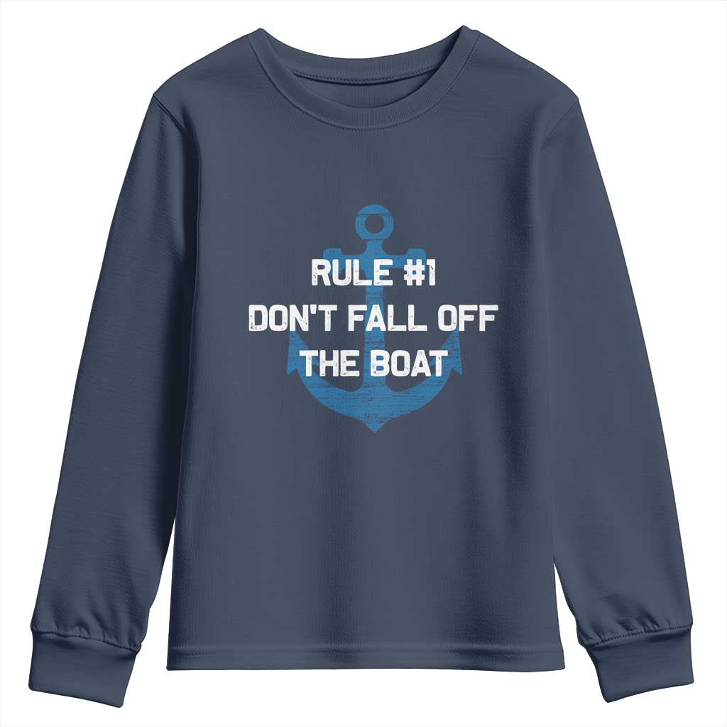 Funny Cruise Youth Sweatshirt Rule #1 Dont Fall Off The Boat - Wonder Print Shop