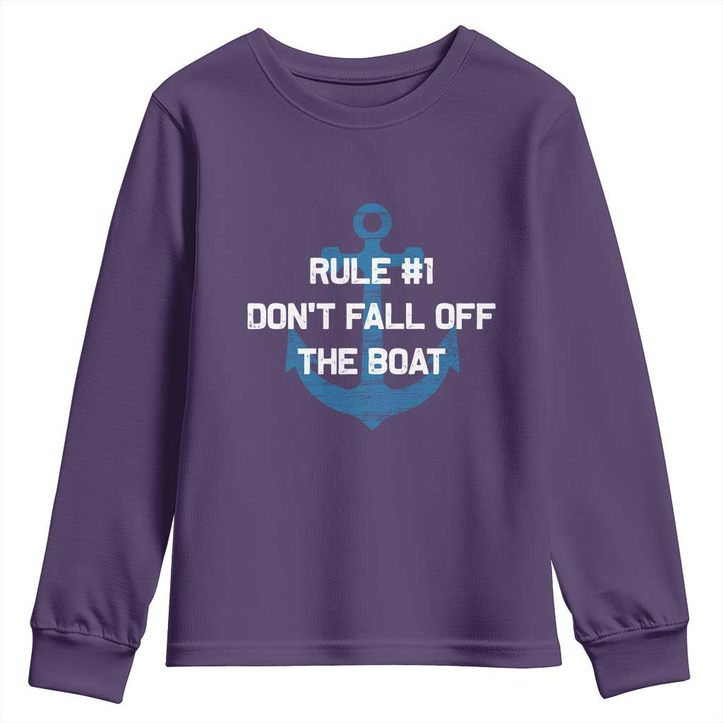Funny Cruise Youth Sweatshirt Rule #1 Dont Fall Off The Boat - Wonder Print Shop