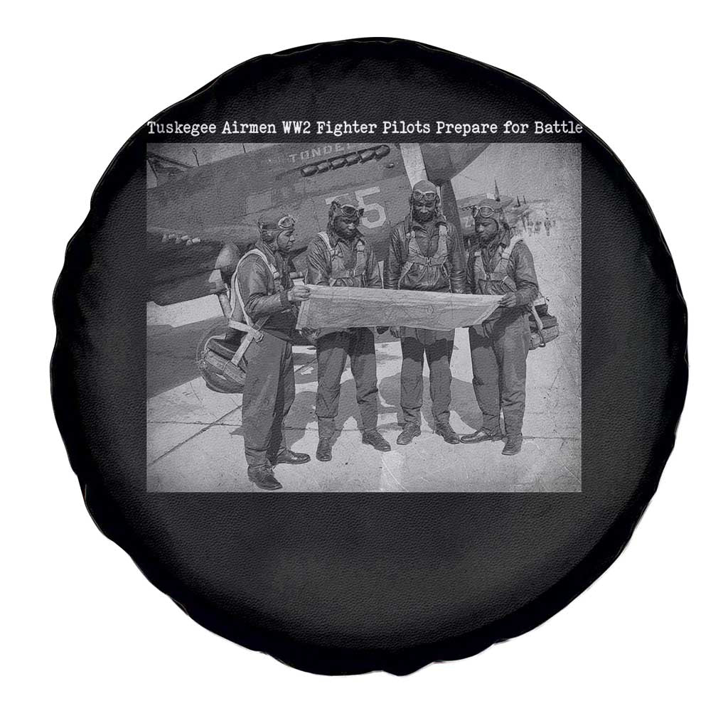 Tuskegee Airmen Spare Tire Cover African American Heroes Preparing for Battle WW2 - Wonder Print Shop