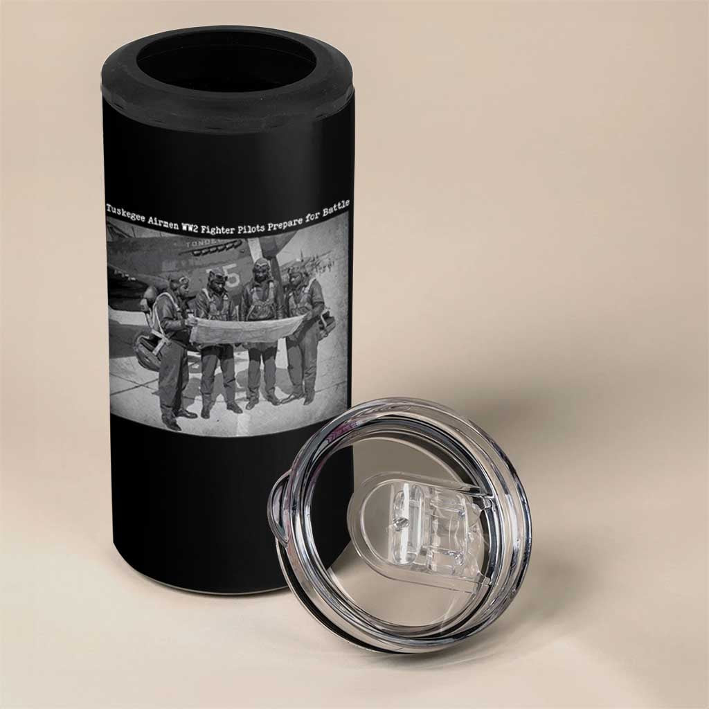 Tuskegee Airmen 4 in 1 Can Cooler Tumbler African American Heroes Preparing for Battle WW2 - Wonder Print Shop