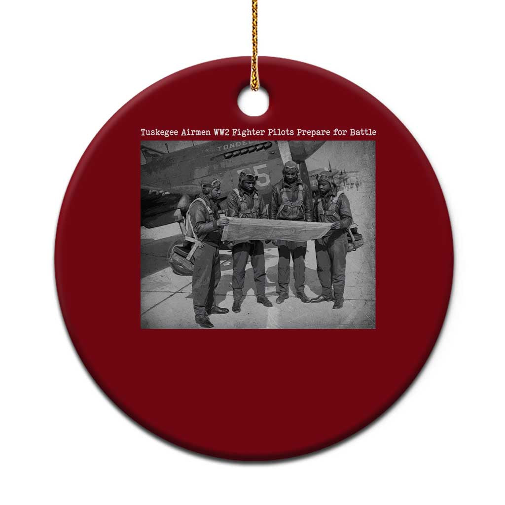 Tuskegee Airmen Ceramic Ornament African American Heroes Preparing for Battle WW2 - Wonder Print Shop