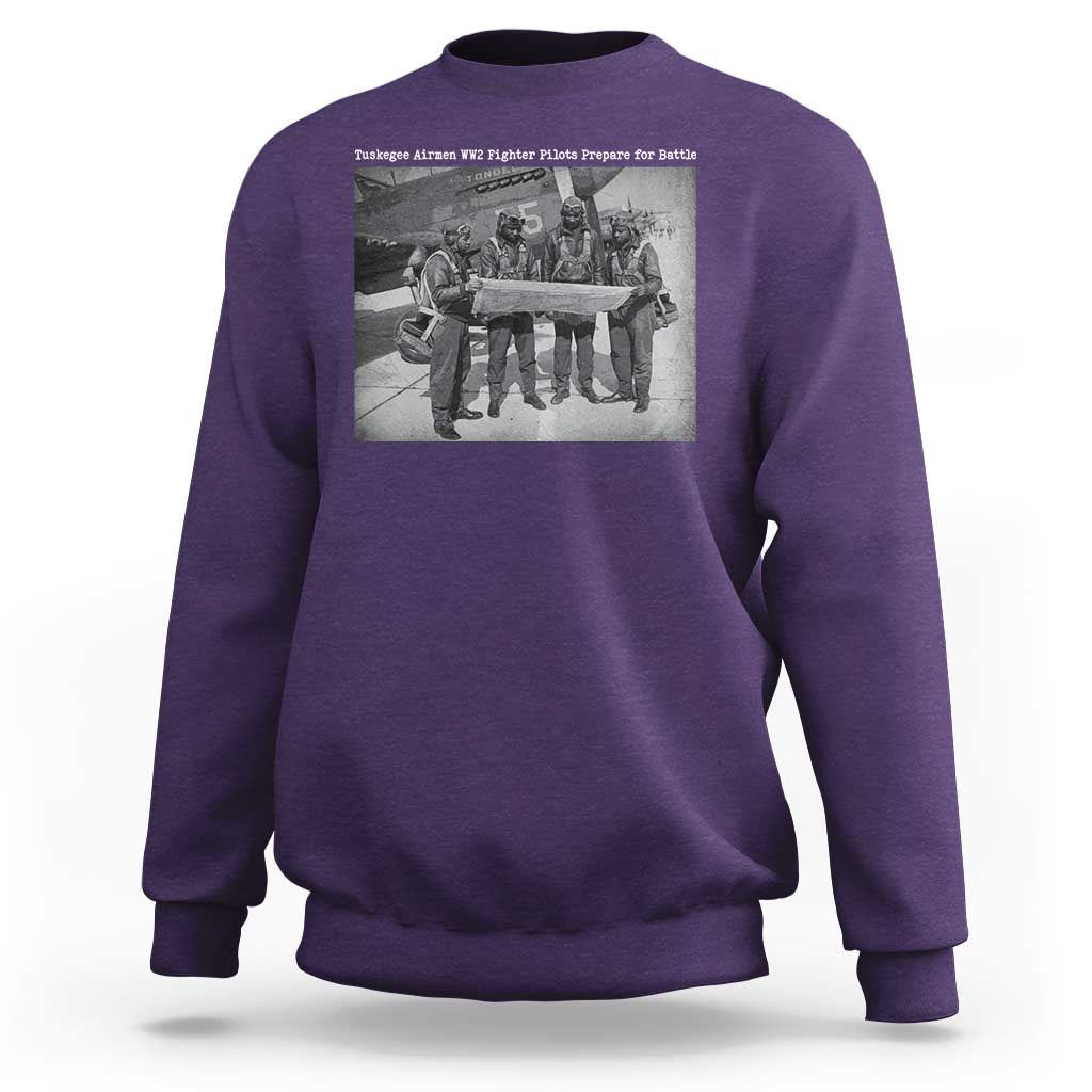 Tuskegee Airmen Sweatshirt African American Heroes Preparing for Battle WW2 - Wonder Print Shop