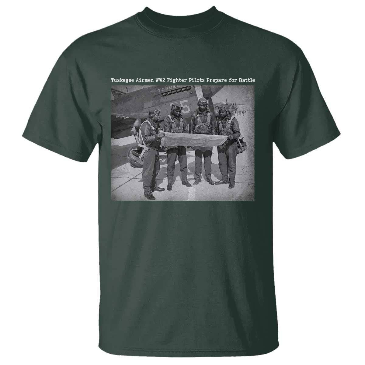 Tuskegee Airmen T Shirt African American Heroes Preparing for Battle WW2 - Wonder Print Shop