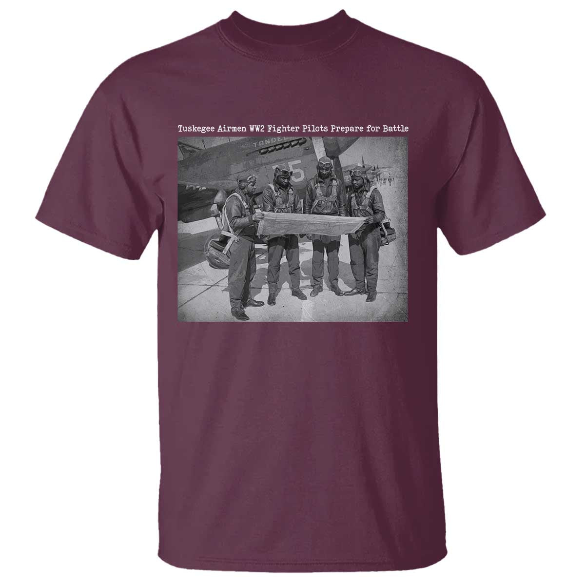 Tuskegee Airmen T Shirt African American Heroes Preparing for Battle WW2 - Wonder Print Shop