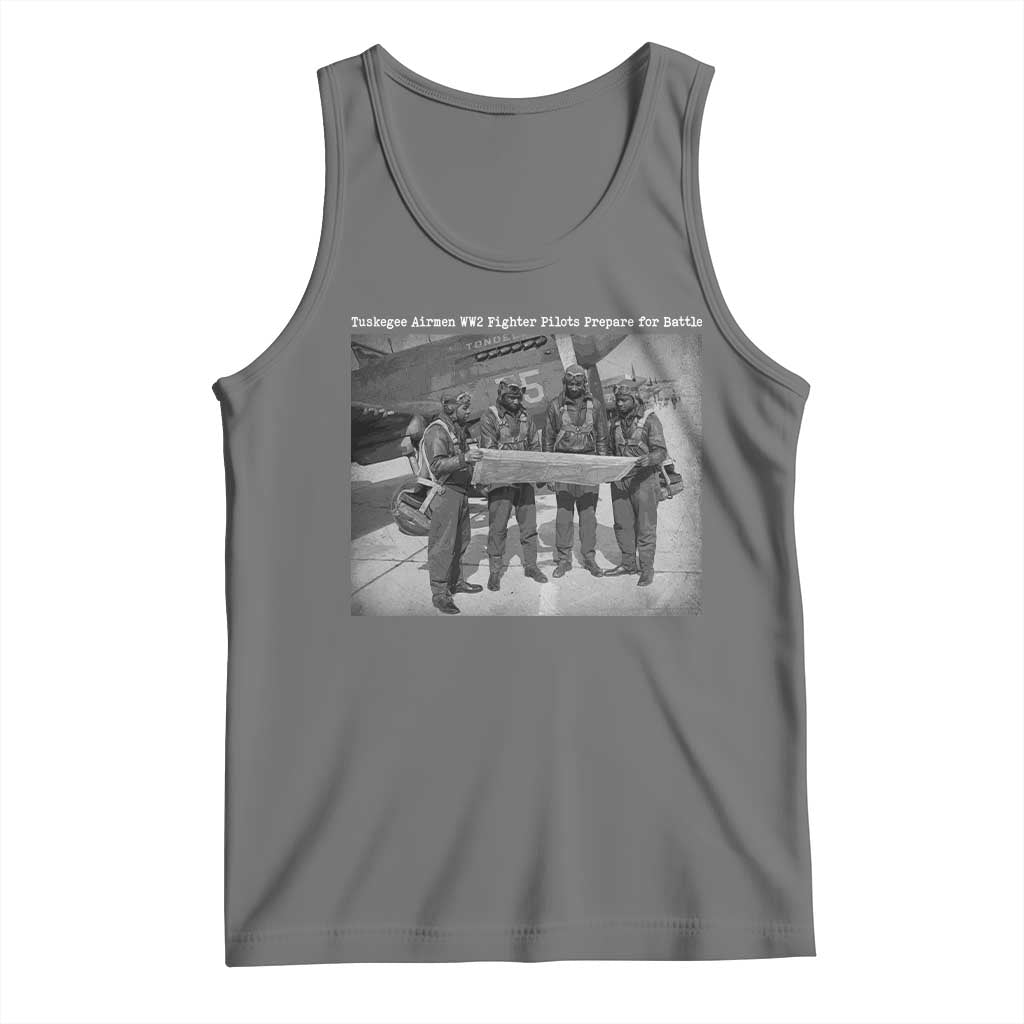 Tuskegee Airmen Tank Top African American Heroes Preparing for Battle WW2 - Wonder Print Shop