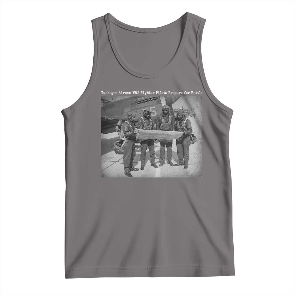 Tuskegee Airmen Tank Top African American Heroes Preparing for Battle WW2 - Wonder Print Shop