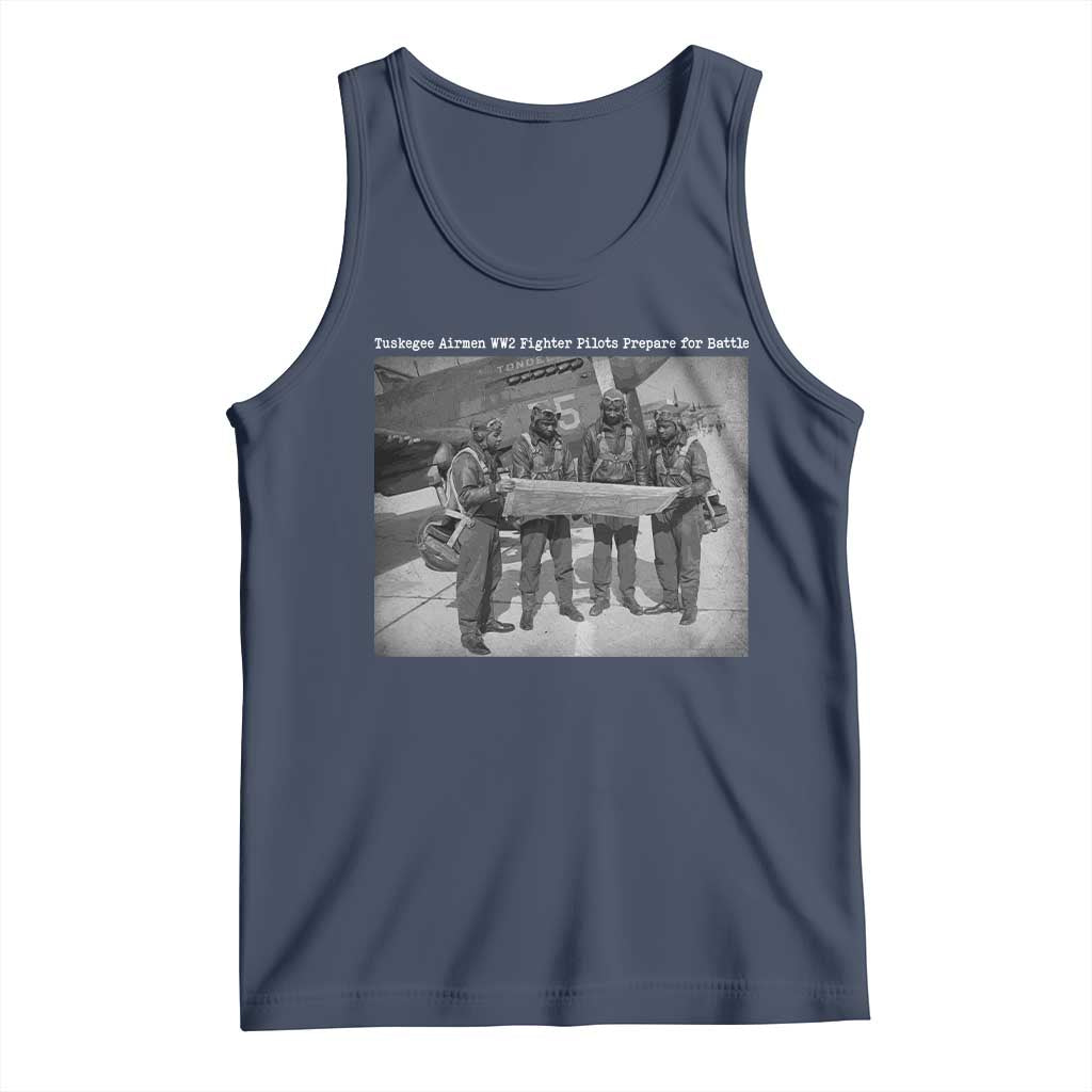 Tuskegee Airmen Tank Top African American Heroes Preparing for Battle WW2 - Wonder Print Shop