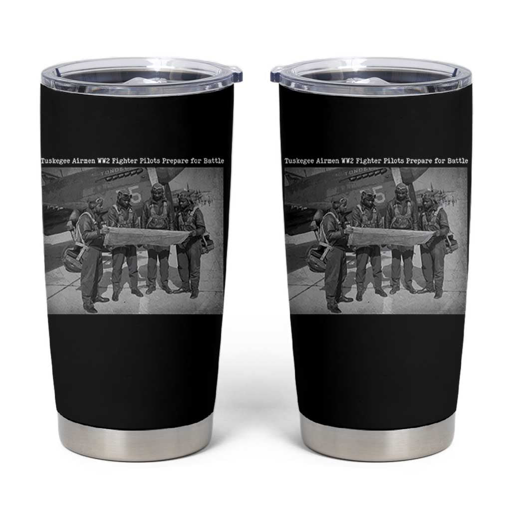 Tuskegee Airmen Tumbler Cup African American Heroes Preparing for Battle WW2 - Wonder Print Shop