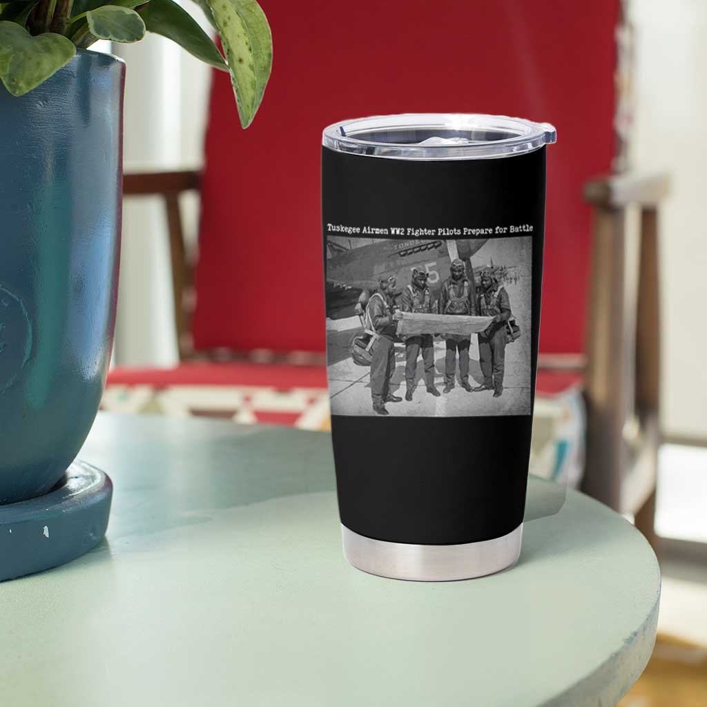 Tuskegee Airmen Tumbler Cup African American Heroes Preparing for Battle WW2 - Wonder Print Shop