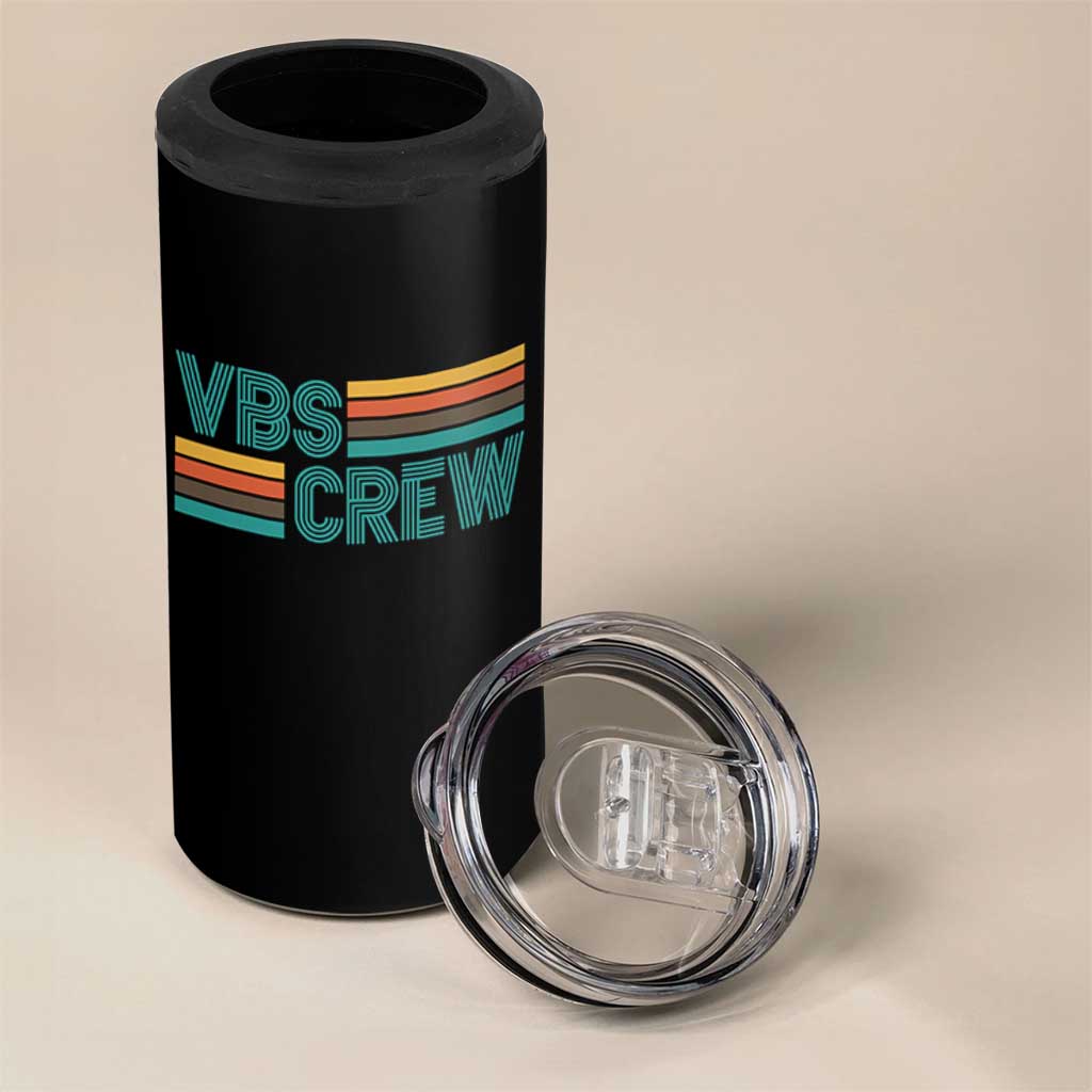 VBS Crew 4 in 1 Can Cooler Tumbler Vacation Bible School Church Camp Retro Vintage - Wonder Print Shop
