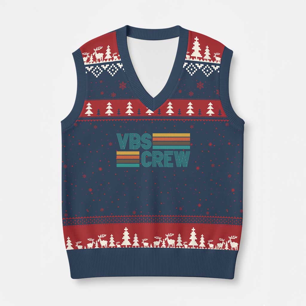 VBS Crew V-Neck Knit Sweater Vest Vacation Bible School Church Camp Retro Vintage - Wonder Print Shop