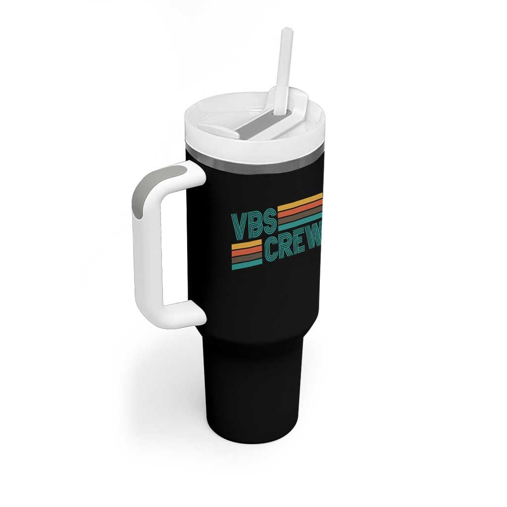 VBS Crew Tumbler With Handle Vacation Bible School Church Camp Retro Vintage - Wonder Print Shop