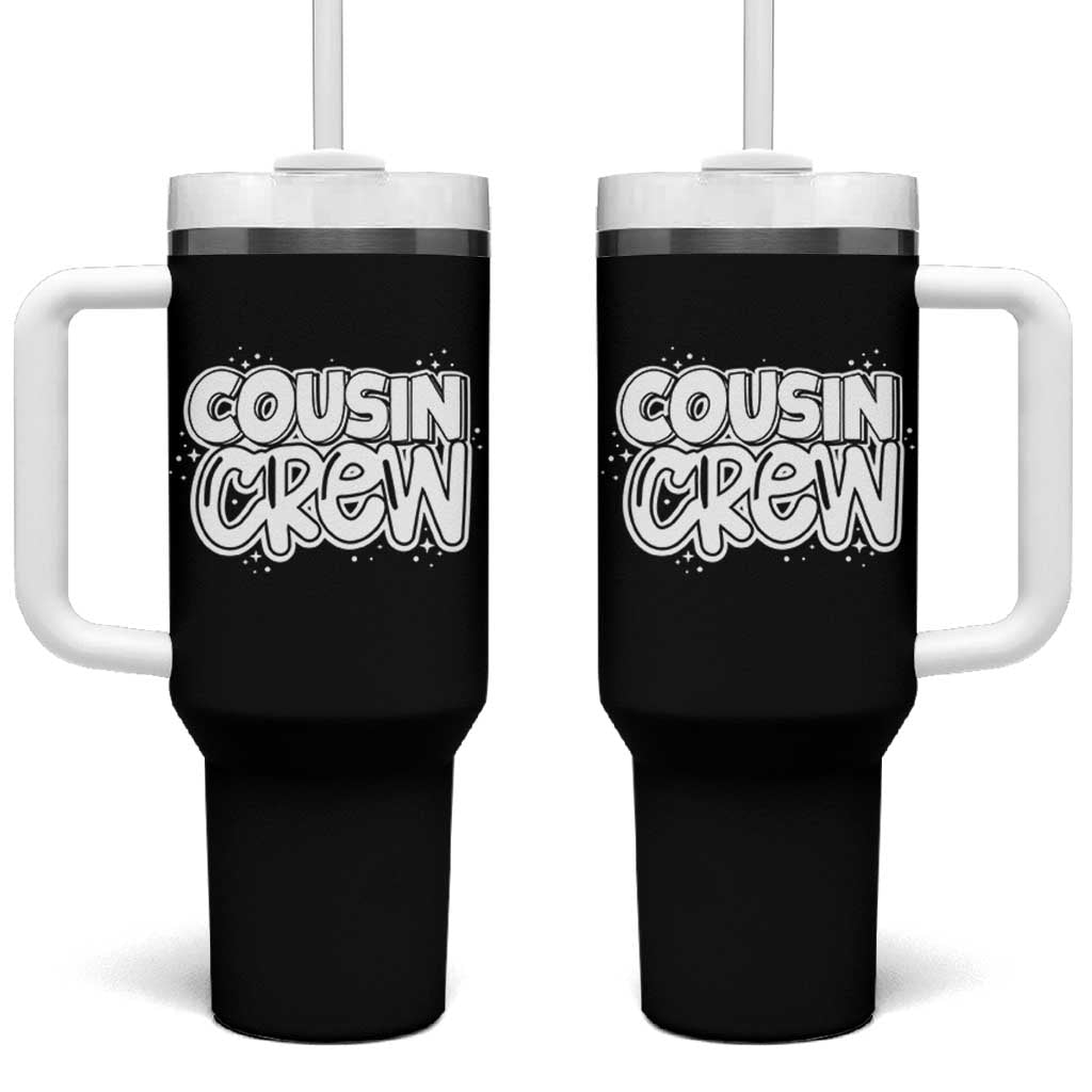 Cousin Crew Tumbler With Handle Cute Matching Cousins Summer Beach Vacation - Wonder Print Shop