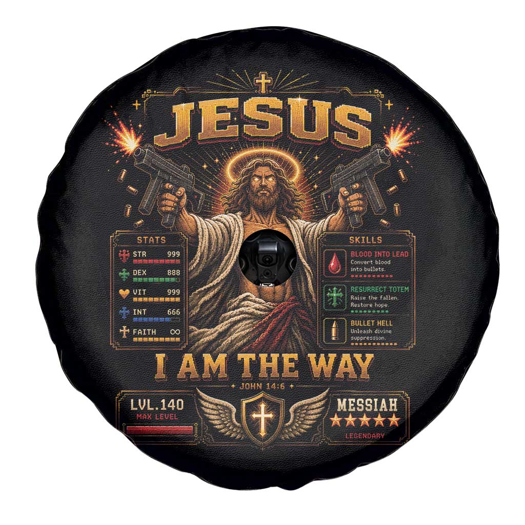 Jesus I Am the Way Character Stats RPG Books Spare Tire Cover