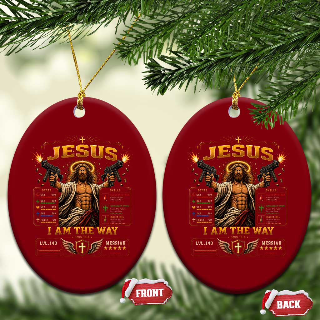 Jesus I Am the Way Character Stats RPG Books Ceramic Ornament