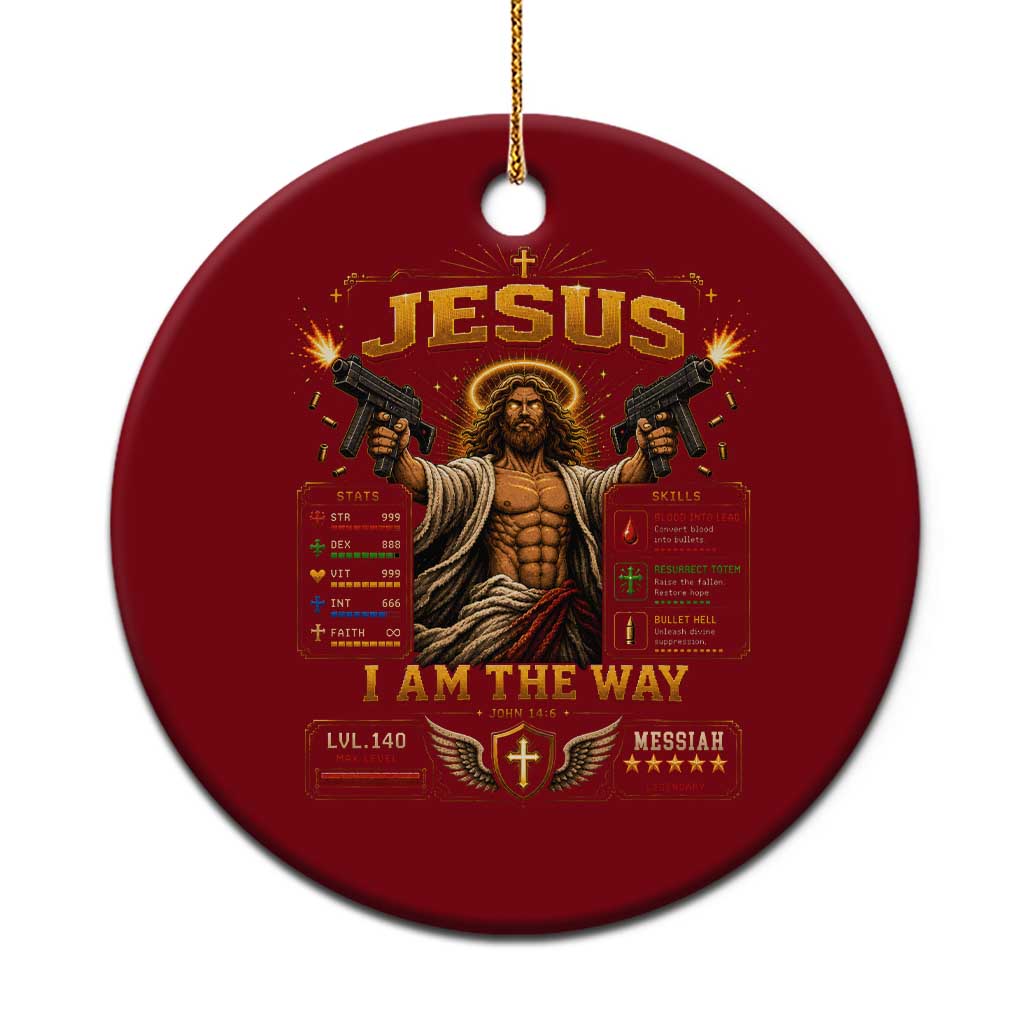 Jesus I Am the Way Character Stats RPG Books Ceramic Ornament