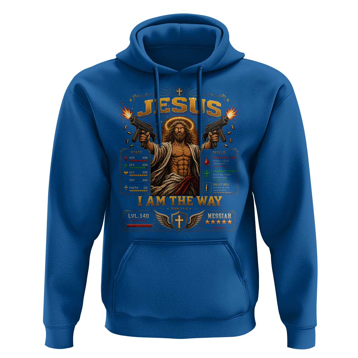 Jesus I Am the Way Character Stats RPG Books Hoodie