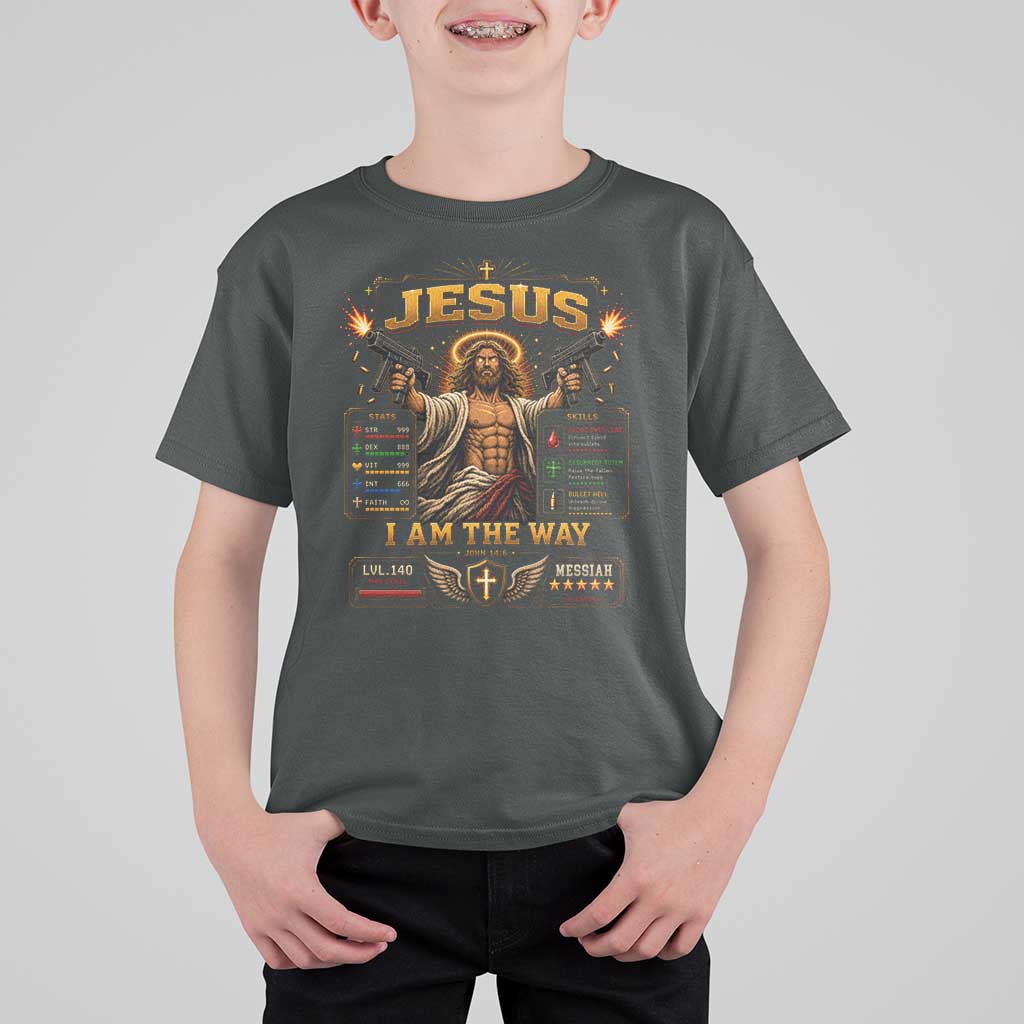 Jesus I Am the Way Character Stats RPG Books T Shirt For Kid