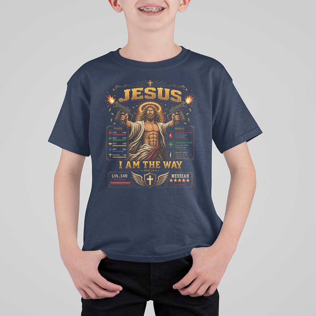 Jesus I Am the Way Character Stats RPG Books T Shirt For Kid