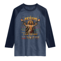 Jesus I Am the Way Character Stats RPG Books Raglan Shirt