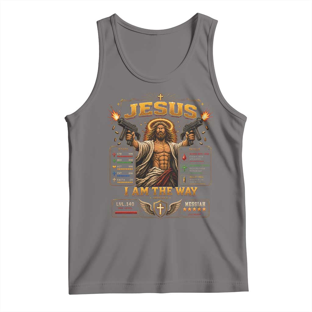 Jesus I Am the Way Character Stats RPG Books Tank Top