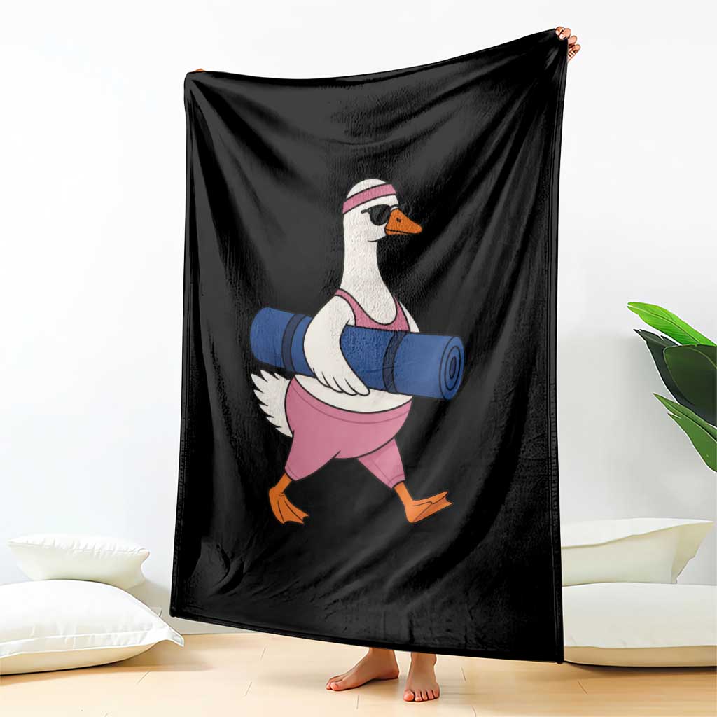 Yoga Goose Carrying Mat Throw Blanket Funny Yogi Workout Fitness Graphic