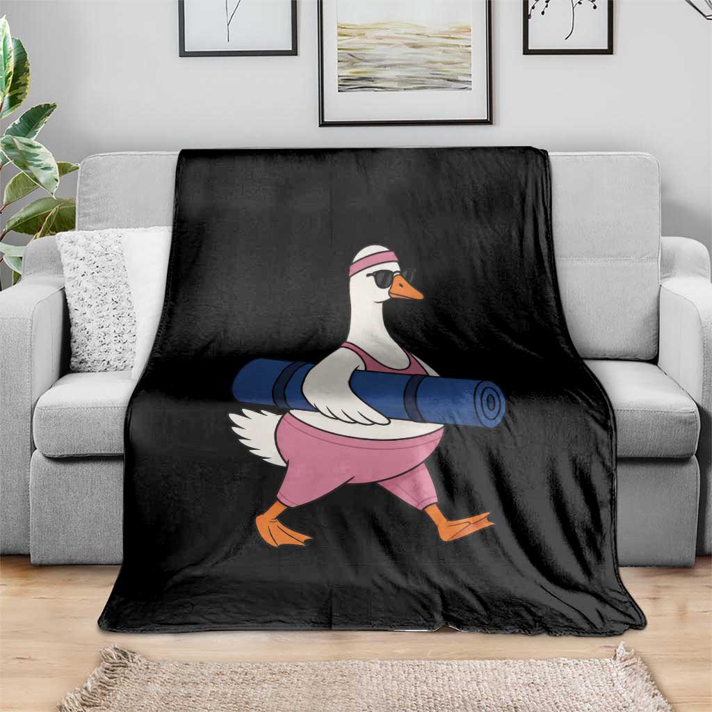 Yoga Goose Carrying Mat Throw Blanket Funny Yogi Workout Fitness Graphic