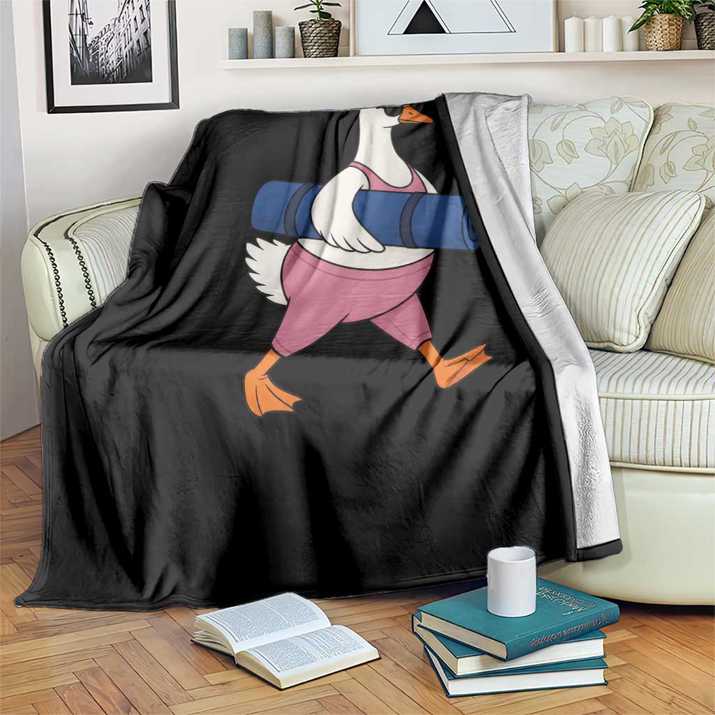 Yoga Goose Carrying Mat Throw Blanket Funny Yogi Workout Fitness Graphic