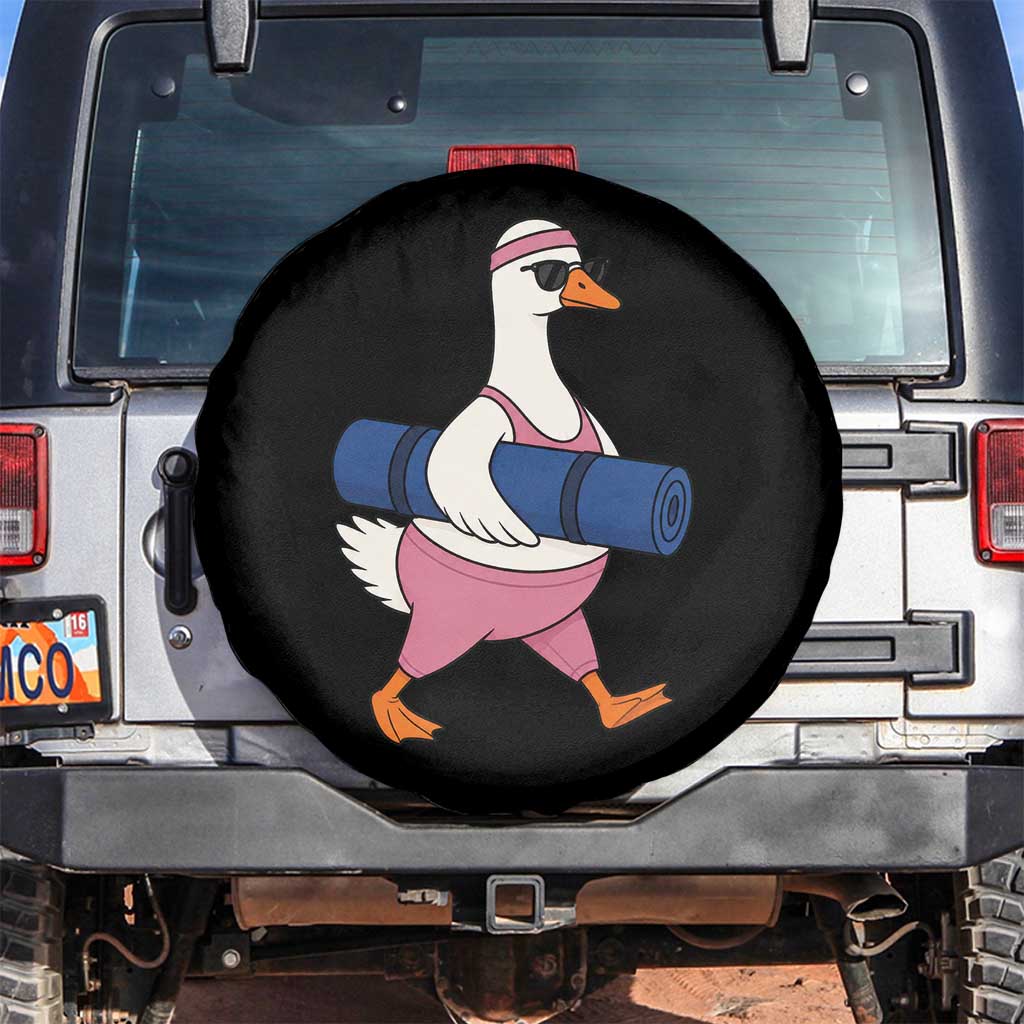 Yoga Goose Carrying Mat Spare Tire Cover Funny Yogi Workout Fitness Graphic