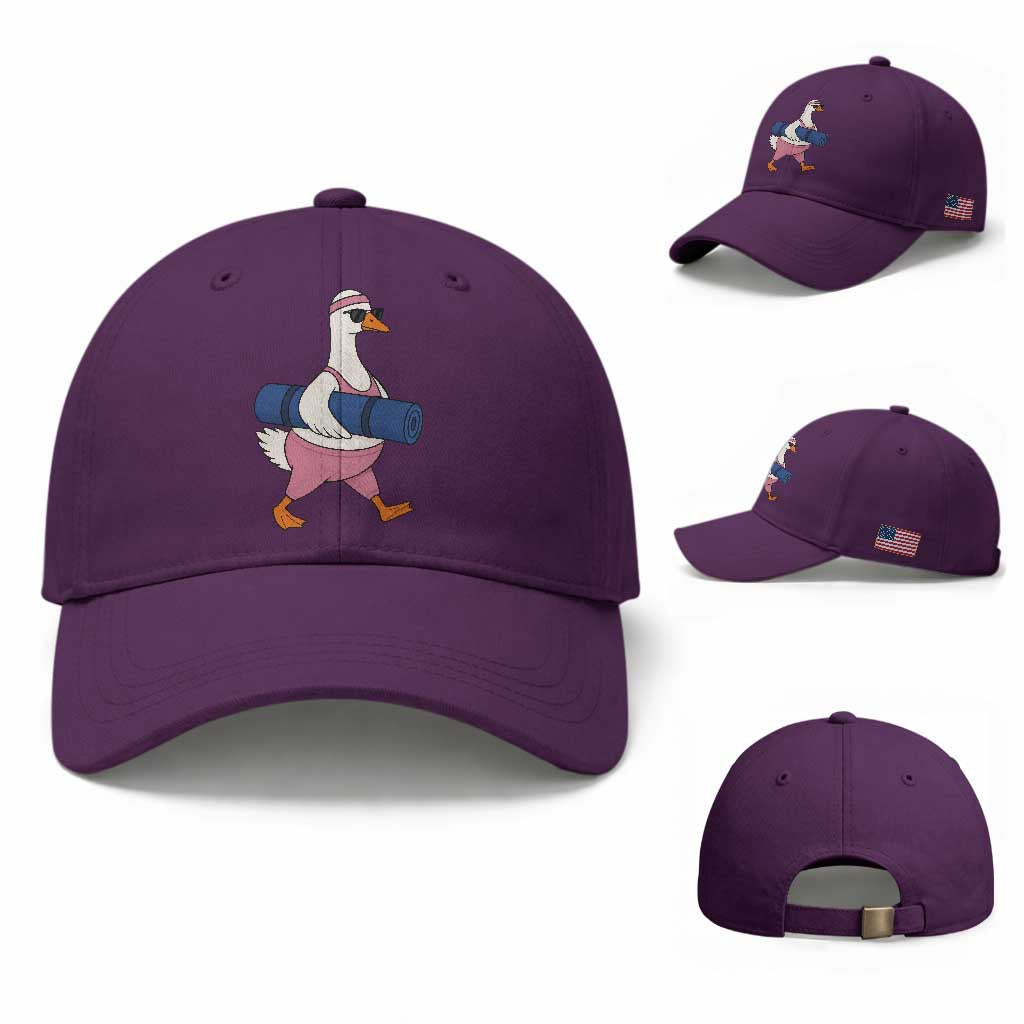 Yoga Goose Carrying Mat Baseball Cap Funny Yogi Workout Fitness Graphic