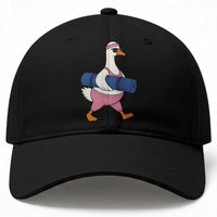 Yoga Goose Carrying Mat Baseball Cap Funny Yogi Workout Fitness Graphic