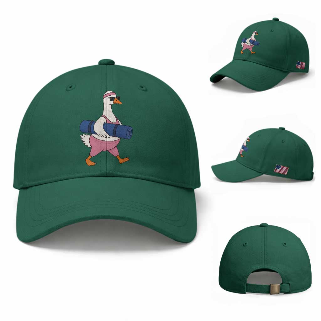 Yoga Goose Carrying Mat Baseball Cap Funny Yogi Workout Fitness Graphic