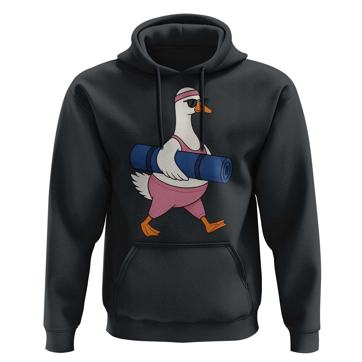 Yoga Goose Carrying Mat Hoodie Funny Yogi Workout Fitness Graphic