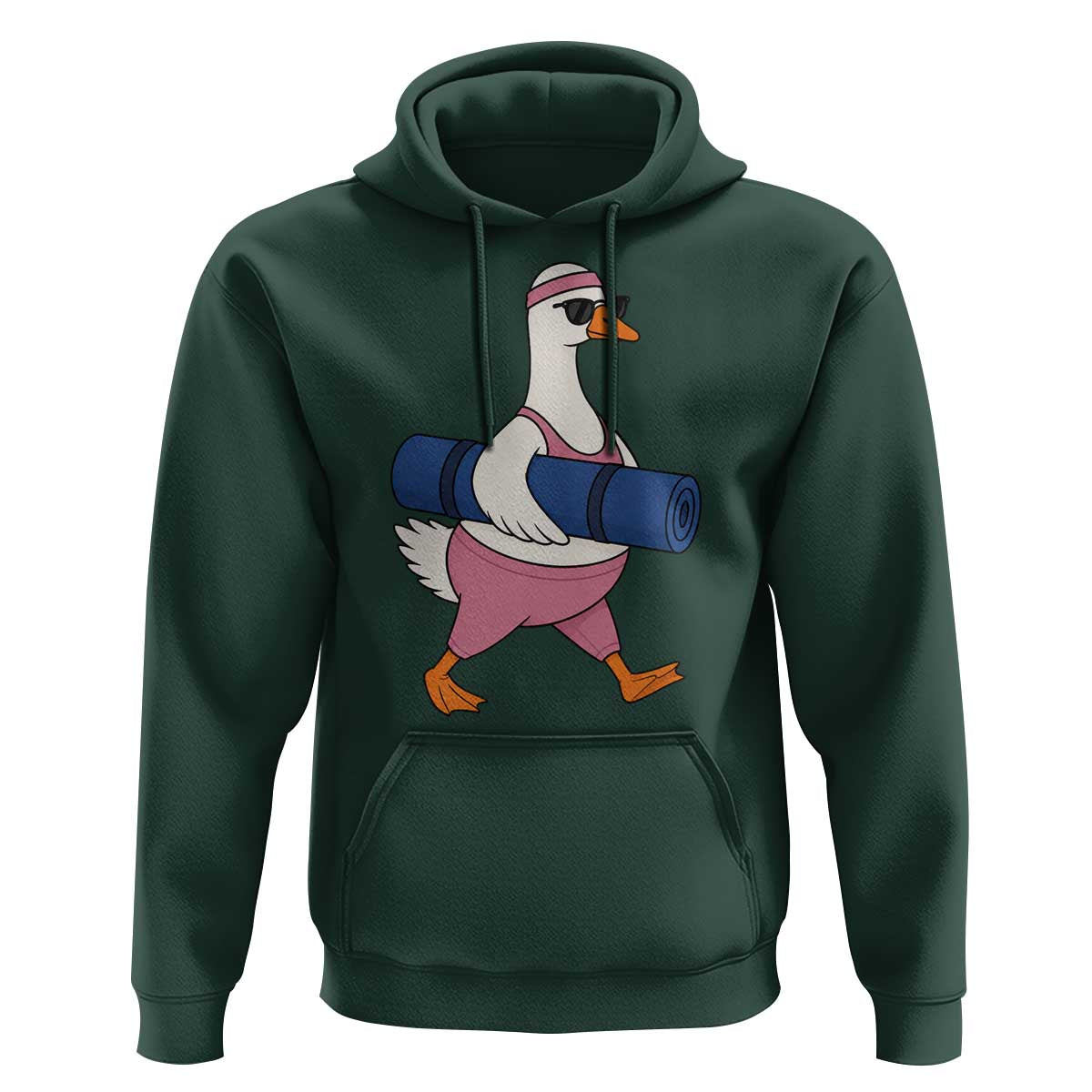 Yoga Goose Carrying Mat Hoodie Funny Yogi Workout Fitness Graphic