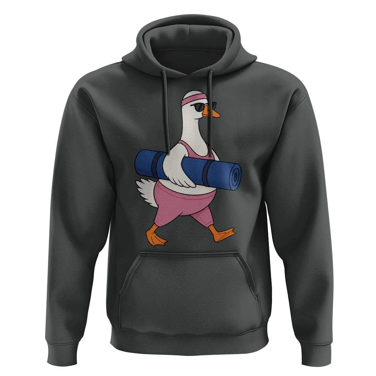 Yoga Goose Carrying Mat Hoodie Funny Yogi Workout Fitness Graphic