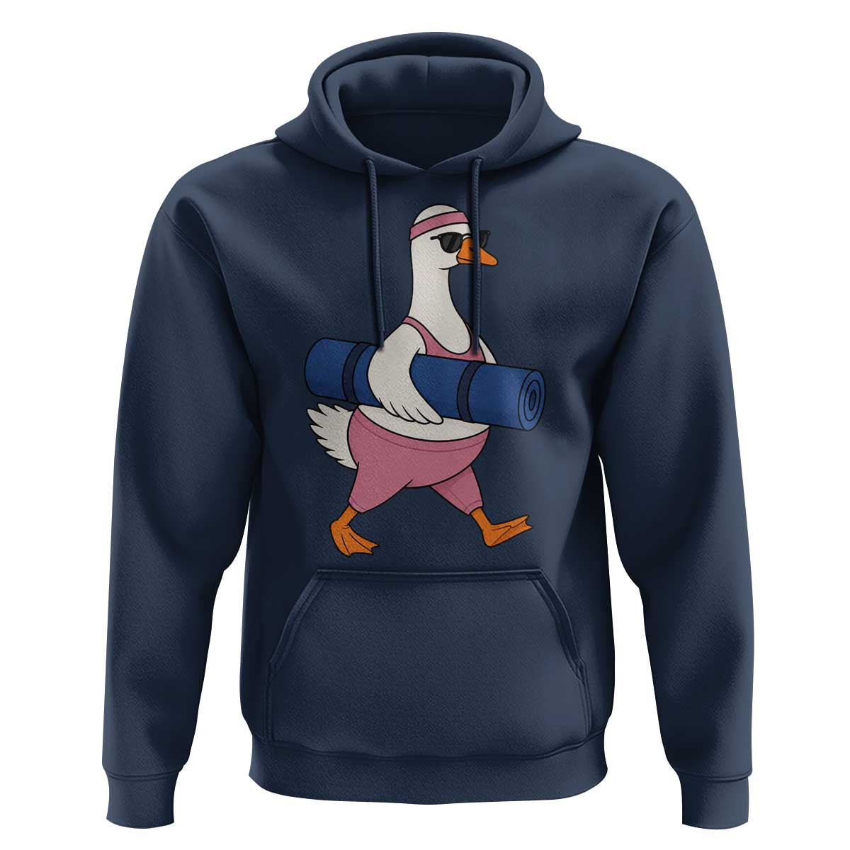 Yoga Goose Carrying Mat Hoodie Funny Yogi Workout Fitness Graphic