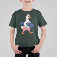 Yoga Goose Carrying Mat T Shirt For Kid Funny Yogi Workout Fitness Graphic