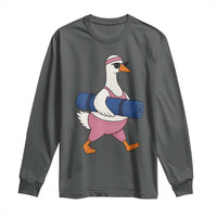 Yoga Goose Carrying Mat Long Sleeve Shirt Funny Yogi Workout Fitness Graphic