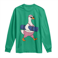Yoga Goose Carrying Mat Long Sleeve Shirt Funny Yogi Workout Fitness Graphic
