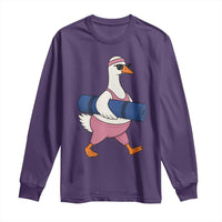 Yoga Goose Carrying Mat Long Sleeve Shirt Funny Yogi Workout Fitness Graphic