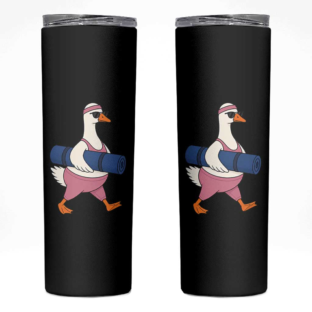 Yoga Goose Carrying Mat Skinny Tumbler Funny Yogi Workout Fitness Graphic
