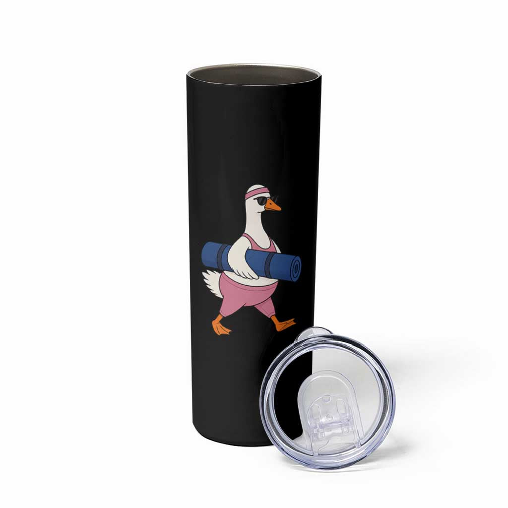 Yoga Goose Carrying Mat Skinny Tumbler Funny Yogi Workout Fitness Graphic