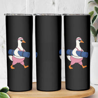 Yoga Goose Carrying Mat Skinny Tumbler Funny Yogi Workout Fitness Graphic
