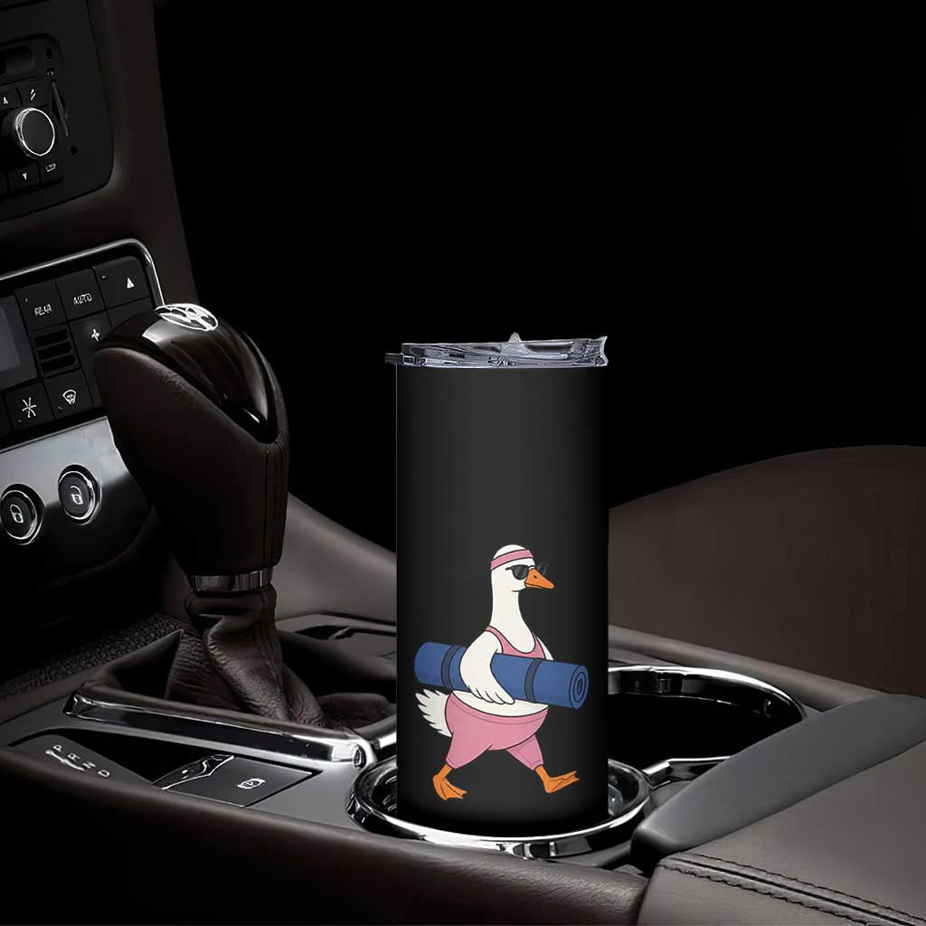 Yoga Goose Carrying Mat Skinny Tumbler Funny Yogi Workout Fitness Graphic