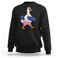 Yoga Goose Carrying Mat Sweatshirt Funny Yogi Workout Fitness Graphic