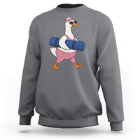 Yoga Goose Carrying Mat Sweatshirt Funny Yogi Workout Fitness Graphic
